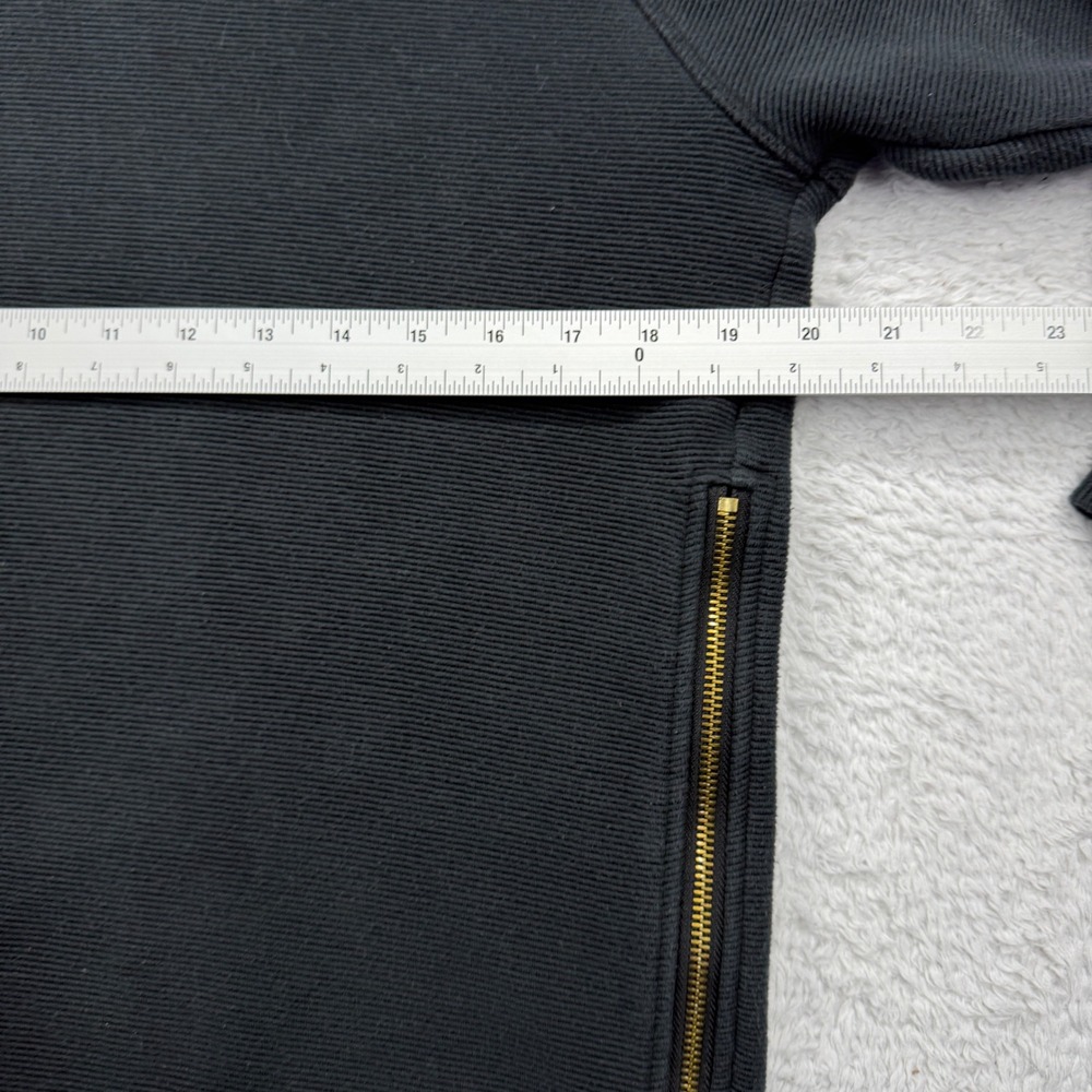 Varley Womens Ribbed Side Zip Crewneck Sweatshirt Charcoal Grey Small - Picture 6 of 9